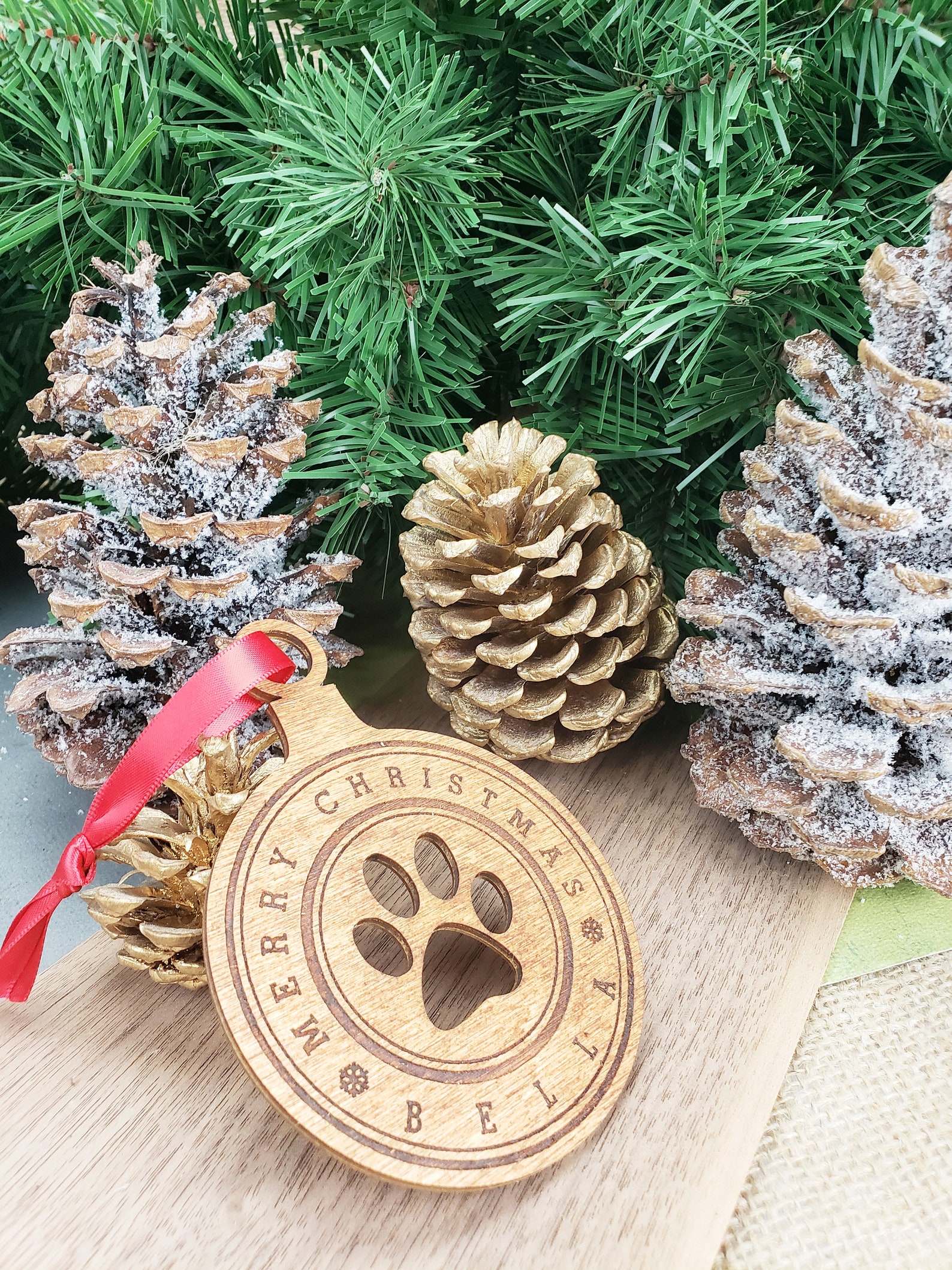 Dog Christmas Ornament Personalized Dog Paw Ornament Custom Etsy