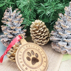 Cat Ornament Personalized Cat Paw Ornament Gift for Cat Lovers Cat Stocking Stuffer Custom Cat First Christmas Ornament Crazy Cat Lady Wood image 7