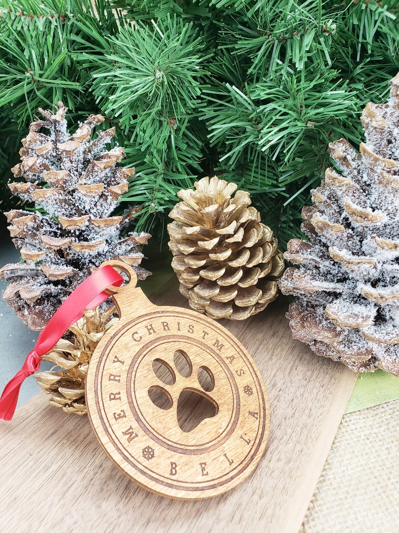 Cat Ornament Personalized Cat Paw Ornament Gift for Cat Lovers Cat Stocking Stuffer Custom Cat First Christmas Ornament Crazy Cat Lady Wood image 7