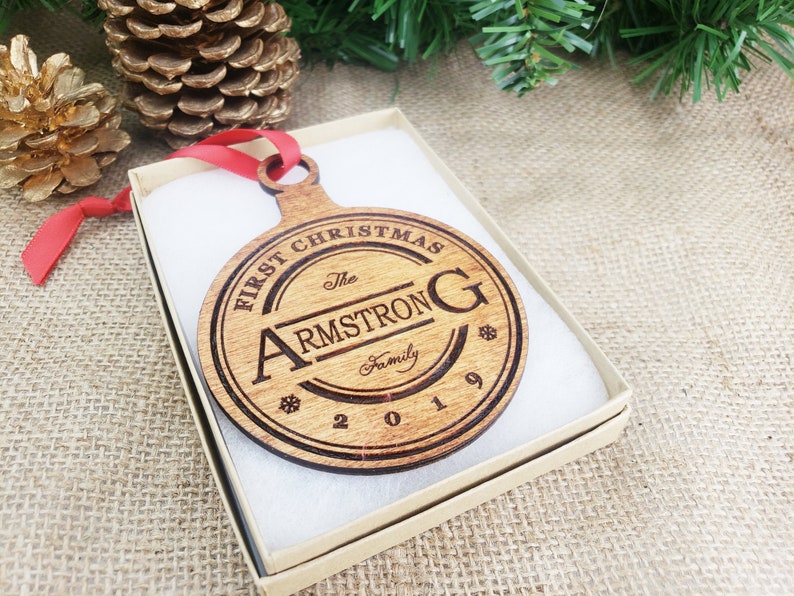 Our First Christmas Ornament Married Personalized Christmas Ornaments Gifts for the Couple Newlywed Gift just Married Mr and Mrs ornament image 1