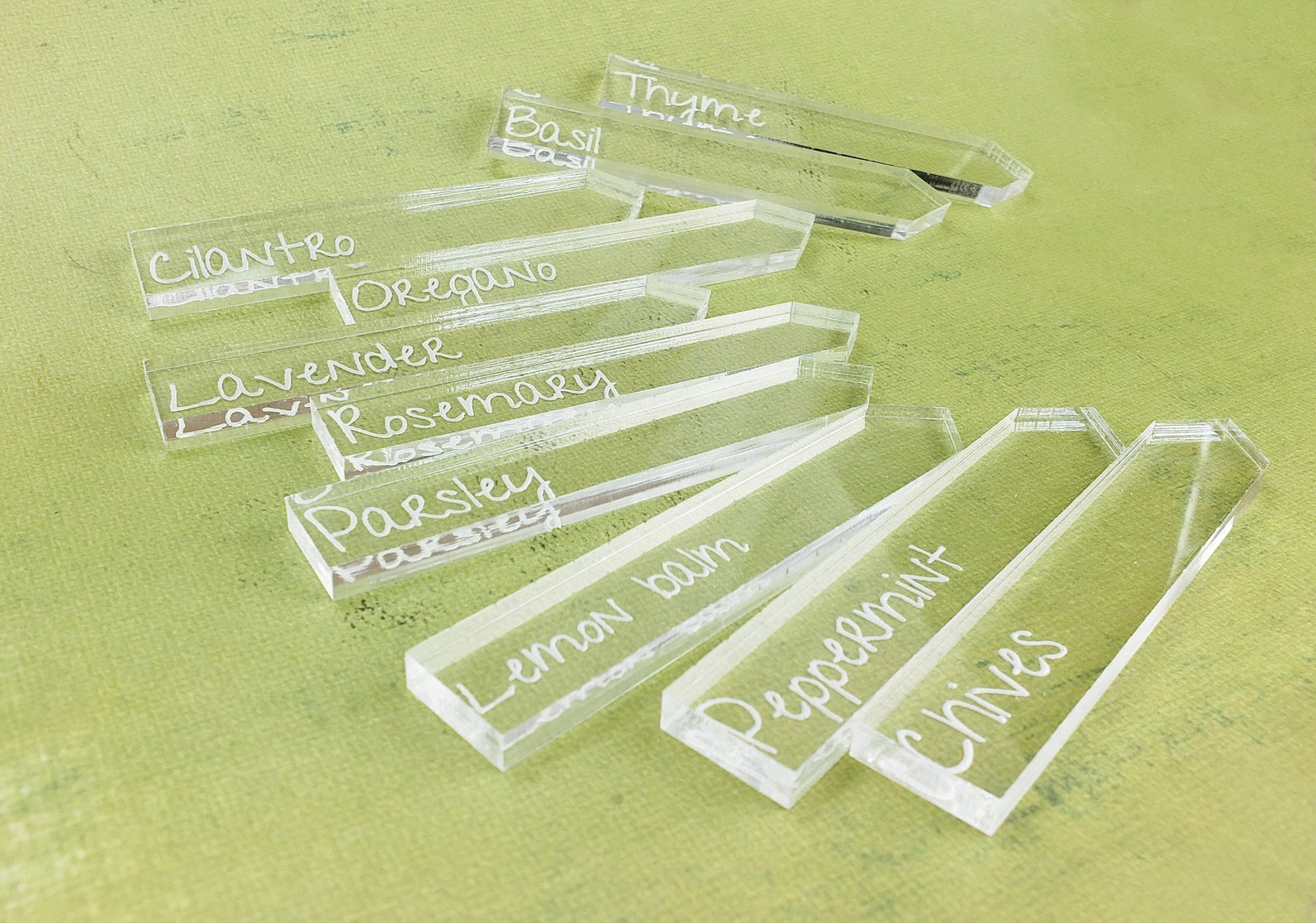 Clear Herb Markers Engraved Plant Markers Vegetable Garden Etsy
