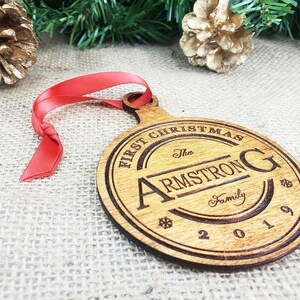 Our First Christmas Ornament Married Personalized Christmas Ornaments Gifts for the Couple Newlywed Gift just Married Mr and Mrs ornament image 6