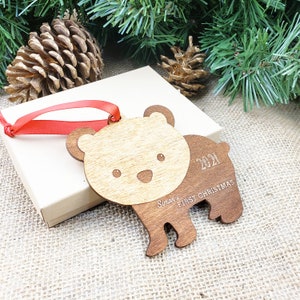 Personalized Baby's First Christmas Ornament Personalized Ornament Gift for New Moms Newborn Rustic Wood Ornament Keepsake Ornament Gifts image 9