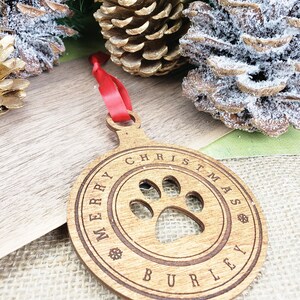 Cat Ornament Personalized Cat Paw Ornament Gift for Cat Lovers Cat Stocking Stuffer Custom Cat First Christmas Ornament Crazy Cat Lady Wood image 6