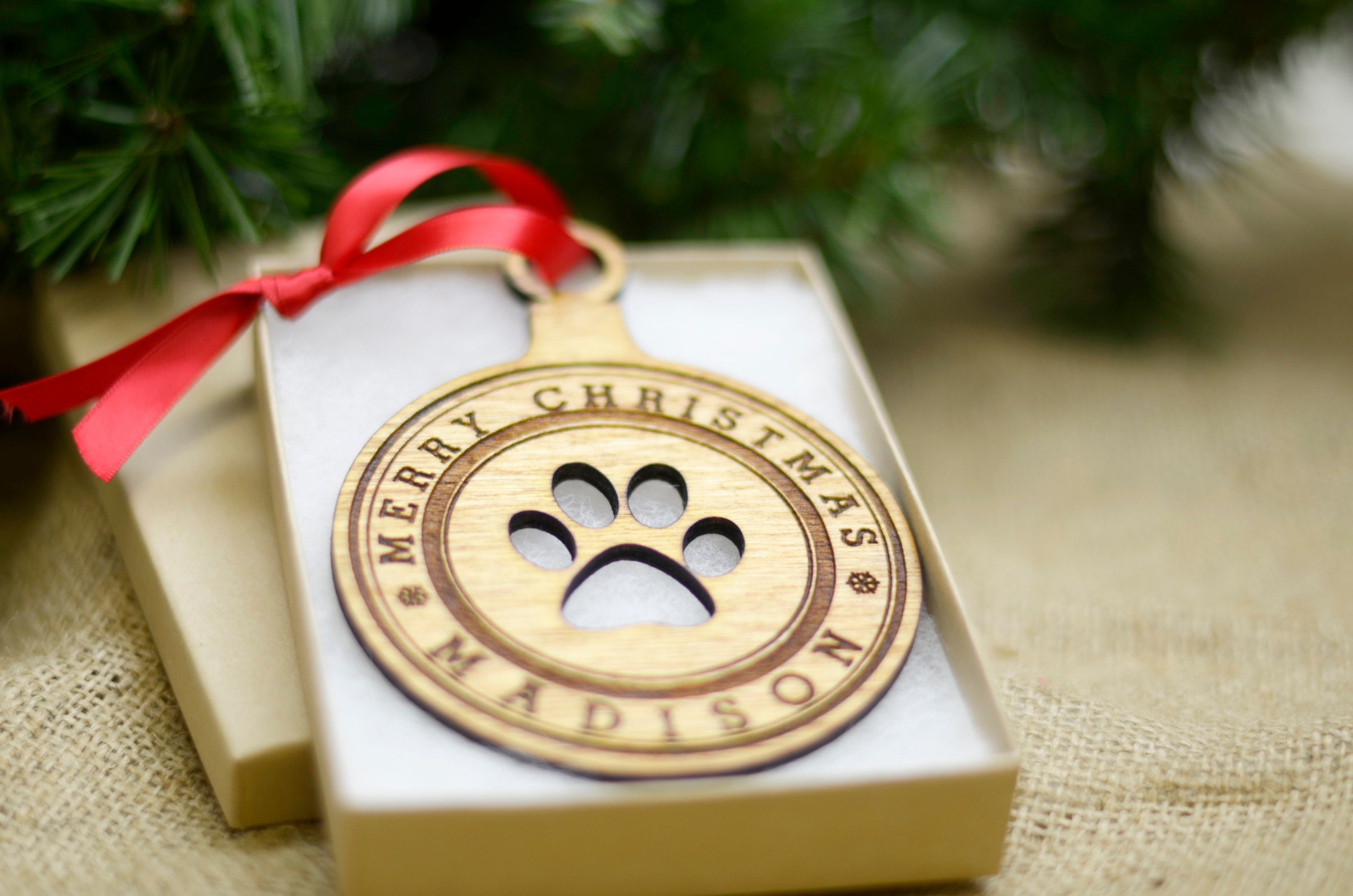 Cat Ornament Personalized Cat Paw Gift For Lovers Stocking Stuffer Custom First Christmas Crazy Lady