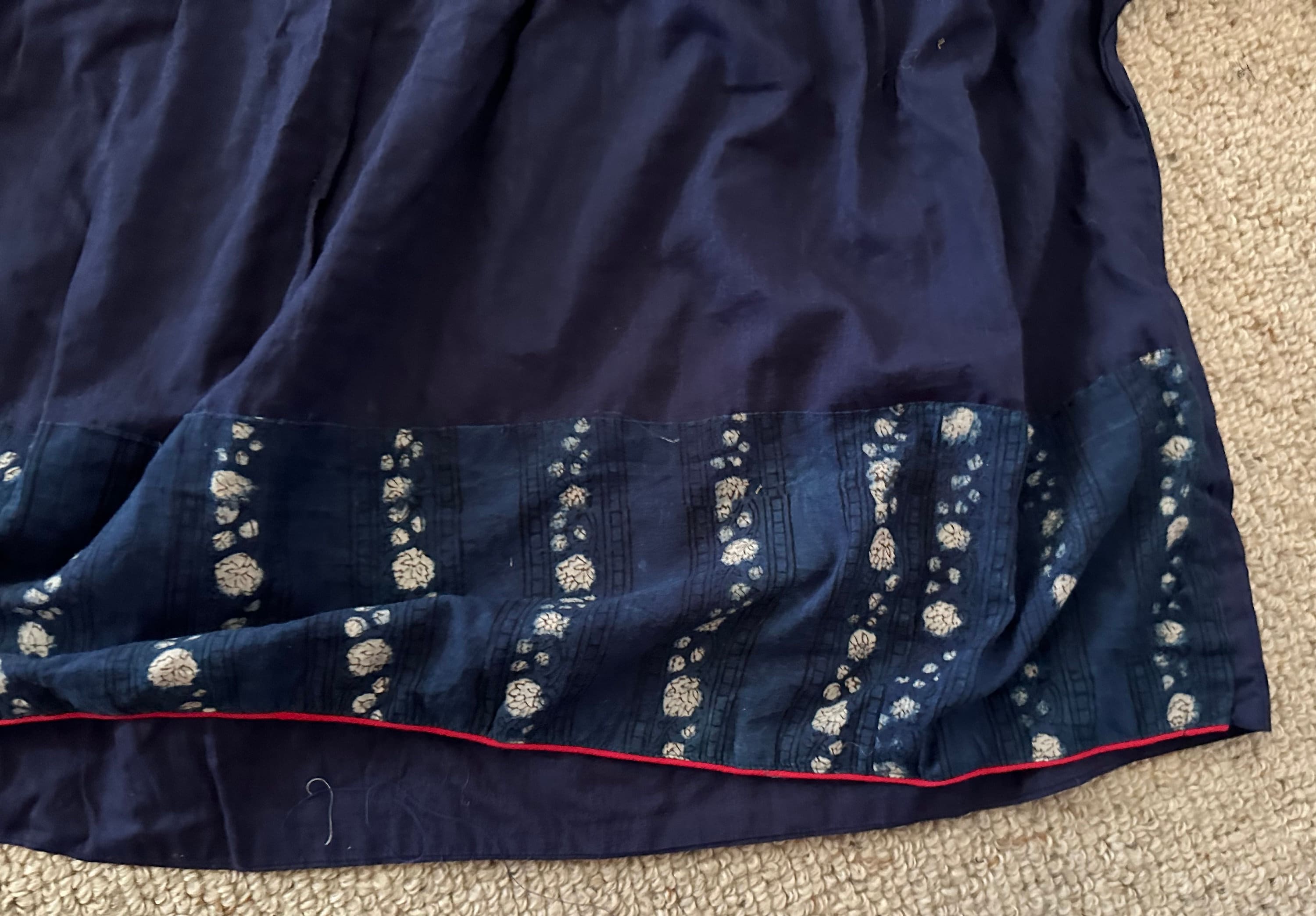 NAVY PRINTED TRENCH STYLE TUNIC