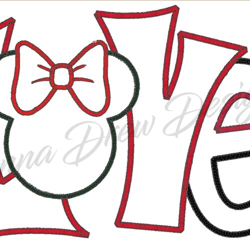 Monogram A Minnie Letter A Machine Embroidery Applique Design Etsy