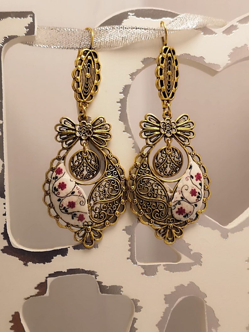 typical Portuguese filigree Queen/'s Earrings Mother/'s day gift earrings Statement dangling earrings Summer and elegant earrings.