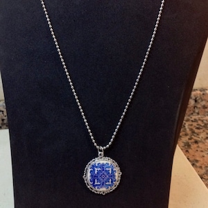 Small Necklace with blue and white portuguese tile.