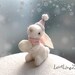 Holidays rabbit with pink hat and snow ball, unique handmade artist mini plushie, LoveLingZ Collection 