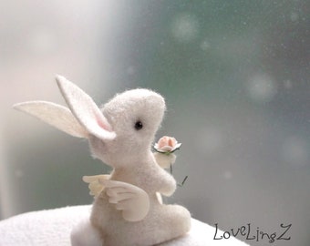 Angel bunny, Peace fairy rabbit, memorial, get well, comfort gift