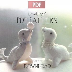 Pattern and tutorial PDF, BABY SEAL Dolphin, instant download sewing pattern
