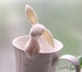 Bunny doll, soft felt Pocket rabbit , Pose able -  Hand made to order in beautiful gift box 