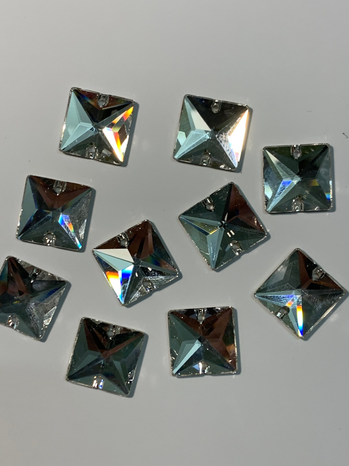 Swarovski sew on crystals square with two holes 16x16mm price | Etsy