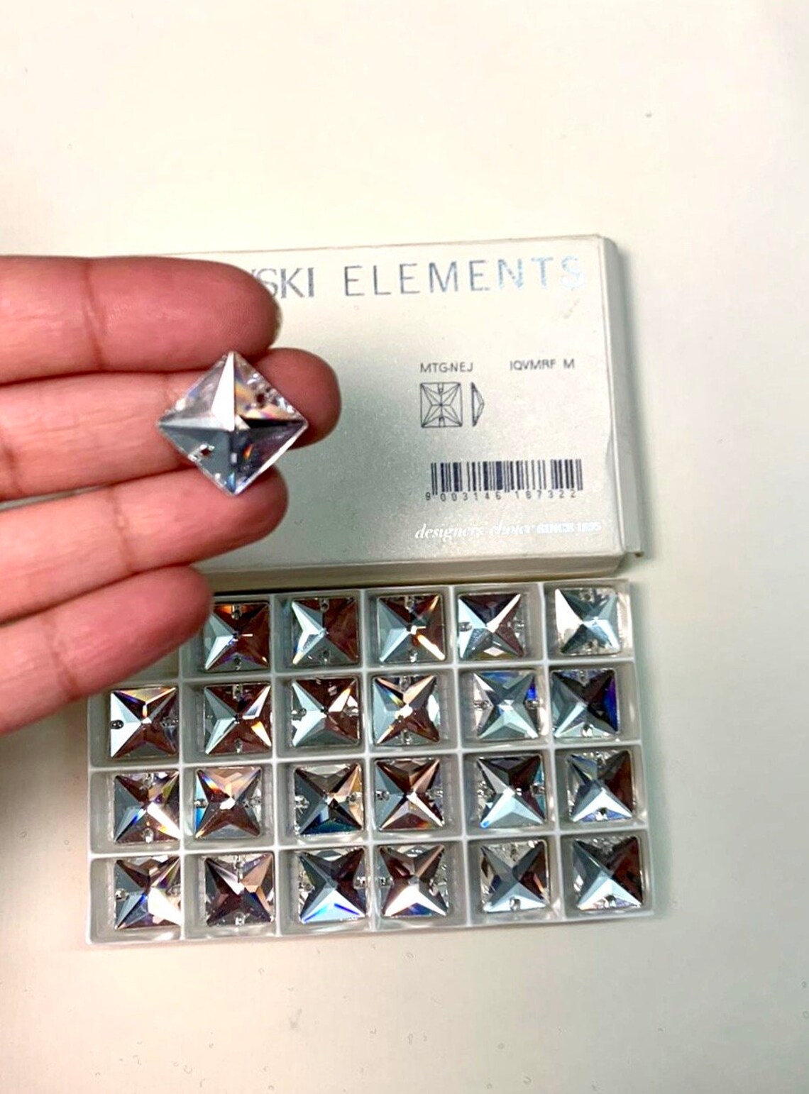 Swarovski sew on crystals square with two holes 16x16mm price | Etsy