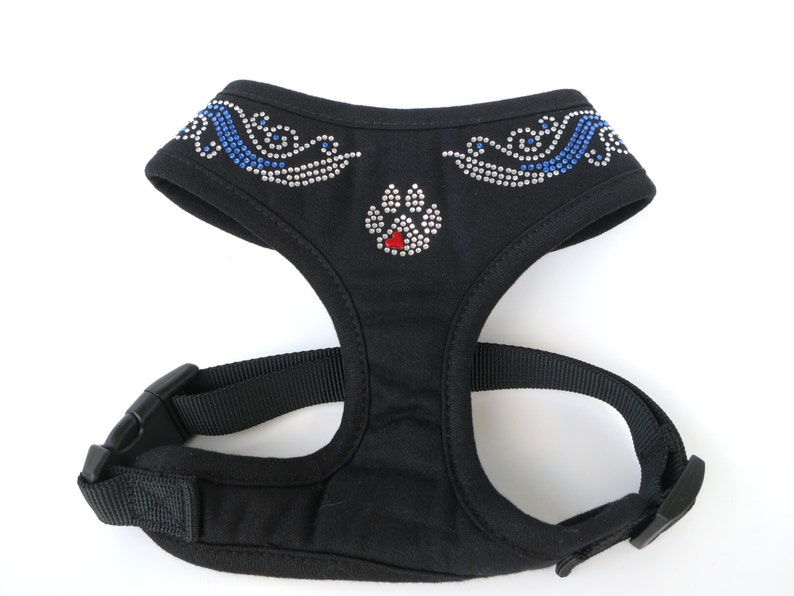 MEDIUM Pink or Red Crystal Rhinestones Blue Retails 69.99 CLEARANCE: Jeweled Dog Collar Vest Harness w FREE Matching Leash in Orange