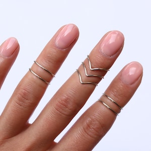 Midi Rings | Boho Chic Jewelry | Knuckle Ring Set | Stacking Bohemian Gold Silver Rings | Minimalistic | Wire Wrap Ring | Midi Ring Set