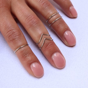 Midi Rings Boho Chic Jewelry Knuckle Ring Set Stacking Bohemian Gold Silver Rings Minimalistic Wire Wrap Ring Midi Ring Set image 1