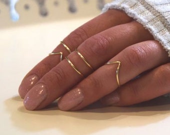 Midi Rings | Boho Chic Jewelry | Knuckle Ring Set | Stacking Bohemian Gold Silver Rings | Minimalistic | Wire Wrap Ring | Midi Ring Set