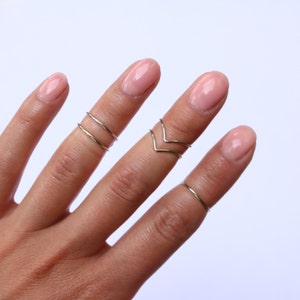 Midi Rings Boho Chic Jewelry Knuckle Ring Set Stacking Bohemian Gold Silver Rings Minimalistic Wire Wrap Ring Midi Ring Set image 2