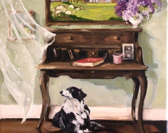 Country Breeze - Fine Art Print, Giclée Print, Still Life, Dog, Country Home, French Canvas