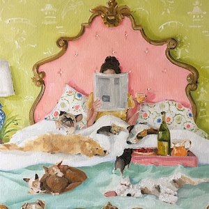 The Saturday Paper, Whimsical and Fun Dog Art Print