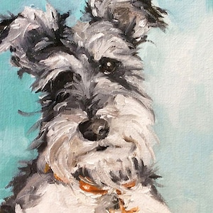 Summer Skies - Fine Art Print by Lisa Finch, French Canvas Studio, Schnauzer Dog Portrait