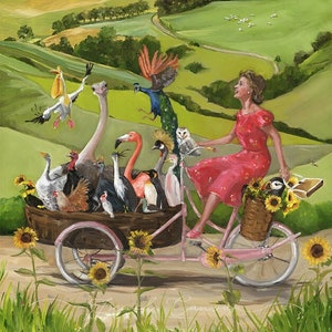 Impressão artística "Leve como uma Pena", Arte de Pássaros, Presentes para Observadores de Pássaros, Decoração Fantástica