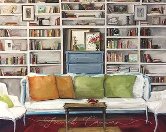 Good Company - Fine Art Print, Original Artwork, French Canvas Studio, Wall Art, Art Print, Giclée, Giclee Print, Interior Scene, Book Art