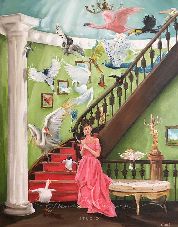 The Great Flight - Fine Art Print, Giclée, Giclee Print, Whimsical Art, Wall Art, Bird Art, French Canvas Studio