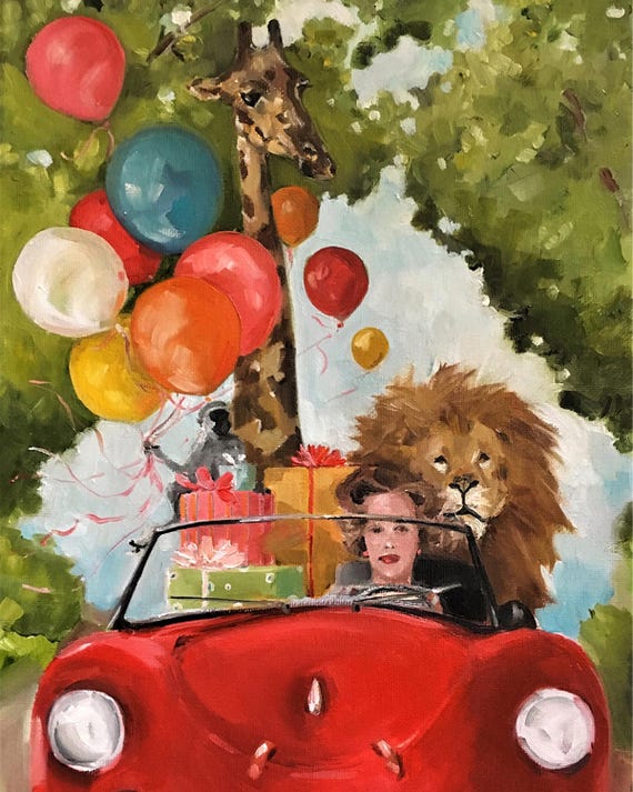 The Party Planners - Canvas 18 x 24 Art Print,  Lisa Finch Art, French Canvas Studio, Whimsical Wall Art