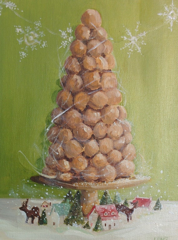 Snowstorm at the Foot of Mount Croquembouche - Fine Art Print, Winter Print, Christmas Print, Giclee Print, Giclée, Lisa Finch