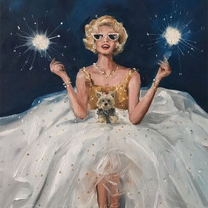 Bengalas - Impresión artística, caprichosa obra de arte vintage de perros