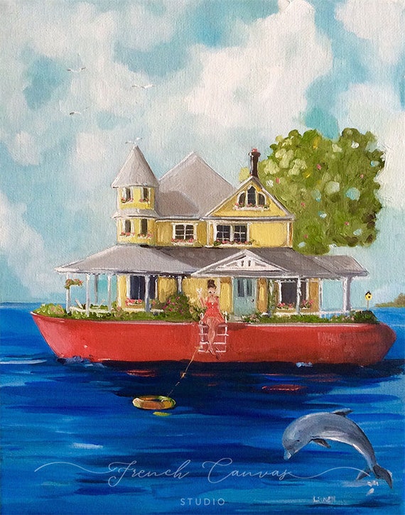 The Summerhouse - Fine Art Print, Giclée, Giclee Print, Wall Art, Whimsical, French Canvas Studio