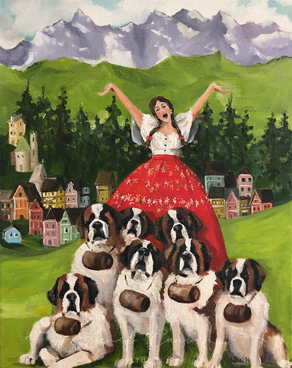 The Songstress of Salzburg - Fine Art Print, Giclée, Giclee Print, Wall Art, Dog Art, French Canvas Studio