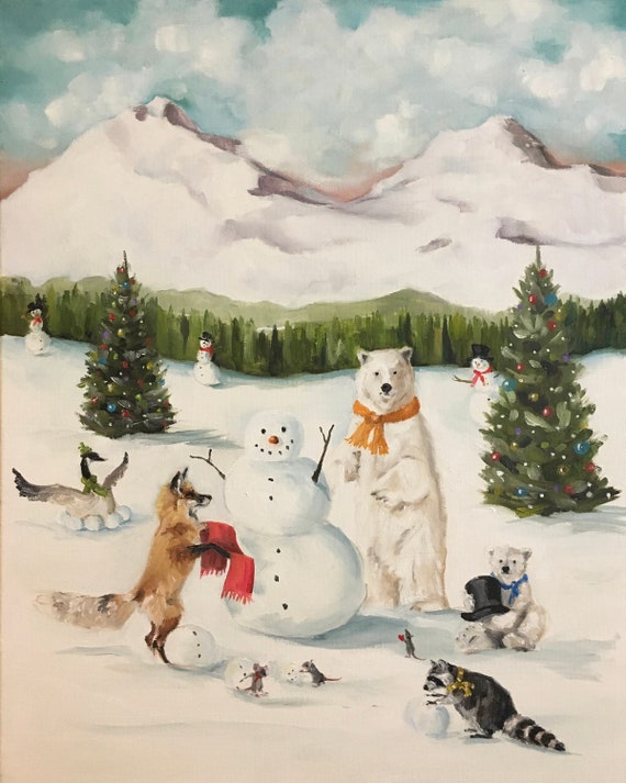 The Happiest Snowman - Fine Art Print