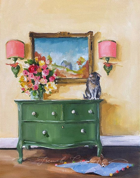 Quiet As a Mouse, Fine Art Print, Giclee, Giclee Print, , Whimsical Art, French Canvas Studio, Lisa Finch, Original Artwork
