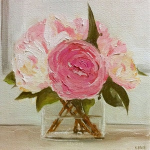 French Peonies - 6 x 6 Fine Art Print, Giclee Print, Still Life, Floral Art, Peonies, French Canvas Studio