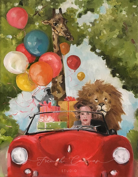 The Party Planners - Fine Art Print, Giclée, Giclee Print, Whimsical Wall Art, Animal Art, French Canvas Studio