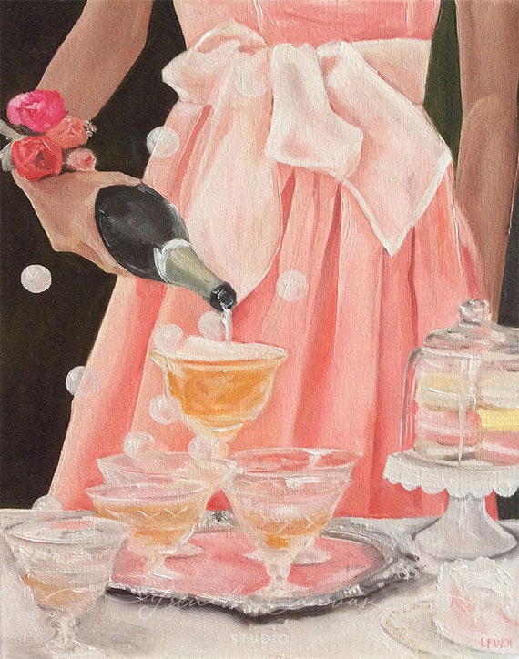 A Drink in Pink - Fine Art Print, Giclee, Giclee, Print, Wall Art, French Canvas Studio