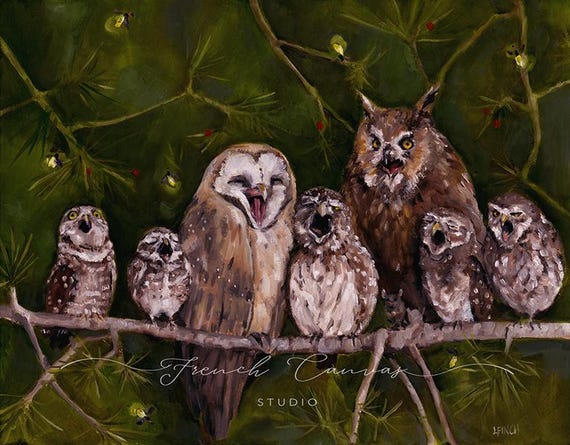 Under the Harvest Moon  - Fine Art Print, Giclée, Giclee Art Print, Original Artwork, Lisa Finch Artist, French Canvas Studio, Whimsical