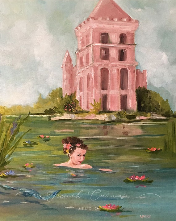 The Pink Sand Castle - Fine Art Print, Giclée, Giclee Print, Wall Art, Whimsical Art, French Canvas Studio