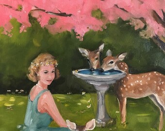 The Bird Bath -  Fine Art Print