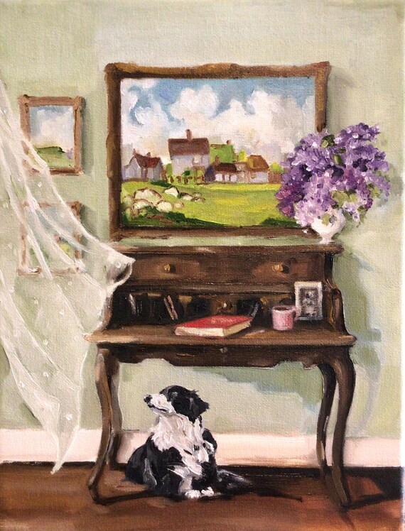 Country Breeze - Fine Art Print, Giclée Print, Still Life, Dog, Country Home, French Canvas