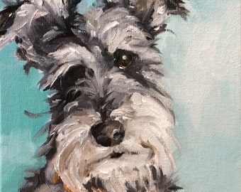 Ciel d'été - impression d'art, art chien, schnauzer, studio de toile Français