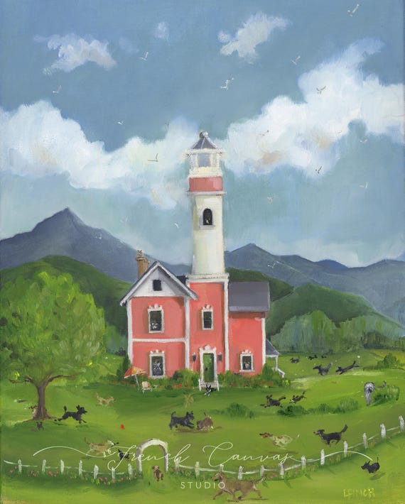 Happy Tails - Fine Art Print by Lisa Finch, French Canvas Studio, Whimsical Wall Art