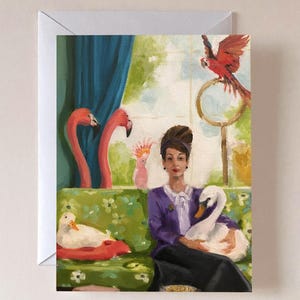 L'ornithologue - coffret de 8 cartes, cartes vierges, oeuvre d'art Lisa Finch, studio de toile Français, carte de correspondance, oeuvre d'art sur carte