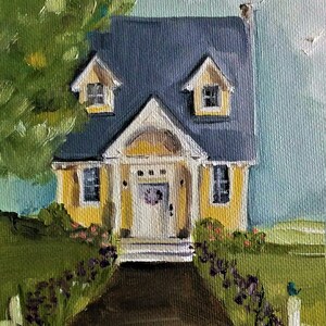 The Buttercup House - 5.5 x 7 Fine Art Print, Giclée Print, Whimsical Art, French Canvas Studio, Little House