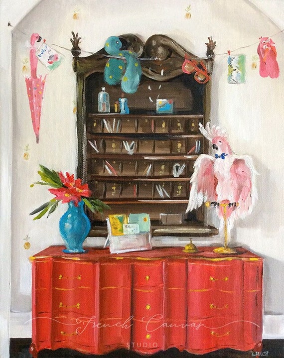 The Candy Coloured Concierge -  Fine Art Print, Giclée, Giclee Print, Wall Art, Whimsical, Bird Art