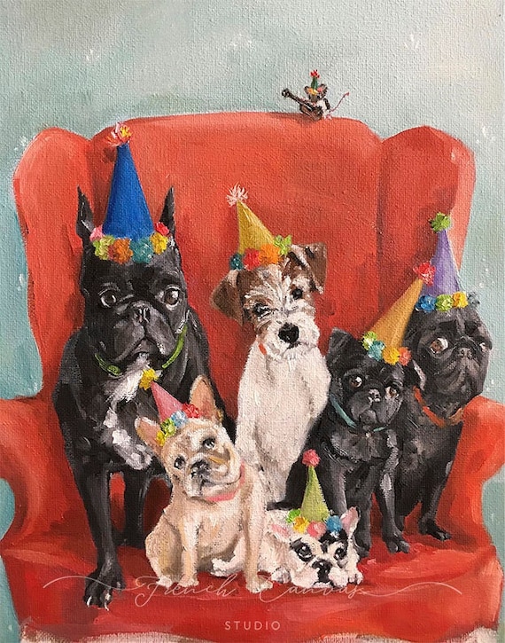 The Entertainer - Fine Art Print, Giclée, Giclee Print, Dog Art, Whimsical, French Canvas Studio